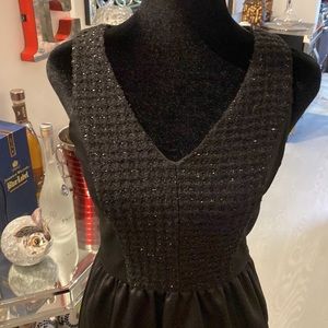 Tweed and satin mini dress